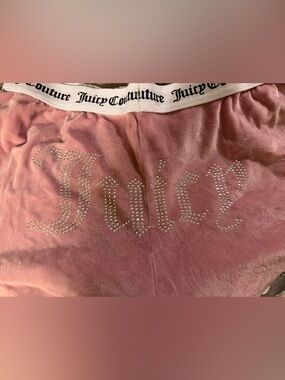 Juicy Couture Pink Velour Shorts with Branded Waistband